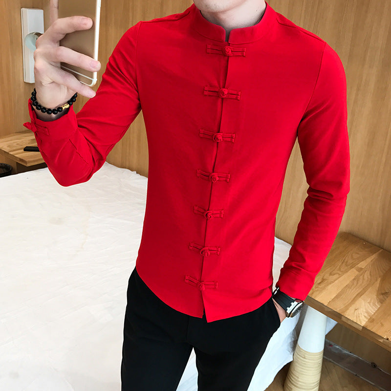 Retro Solid Color Casual Shirt - WOMONA.COM