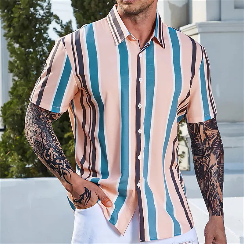 Men's Vintage Summer Shirt Striped