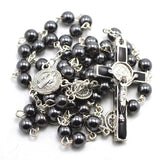 Black rosary necklace religious necklace - WOMONA.COM