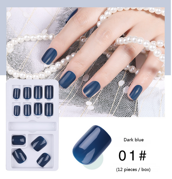 Wear pure color nail art fake nail patches - WOMONA.COM