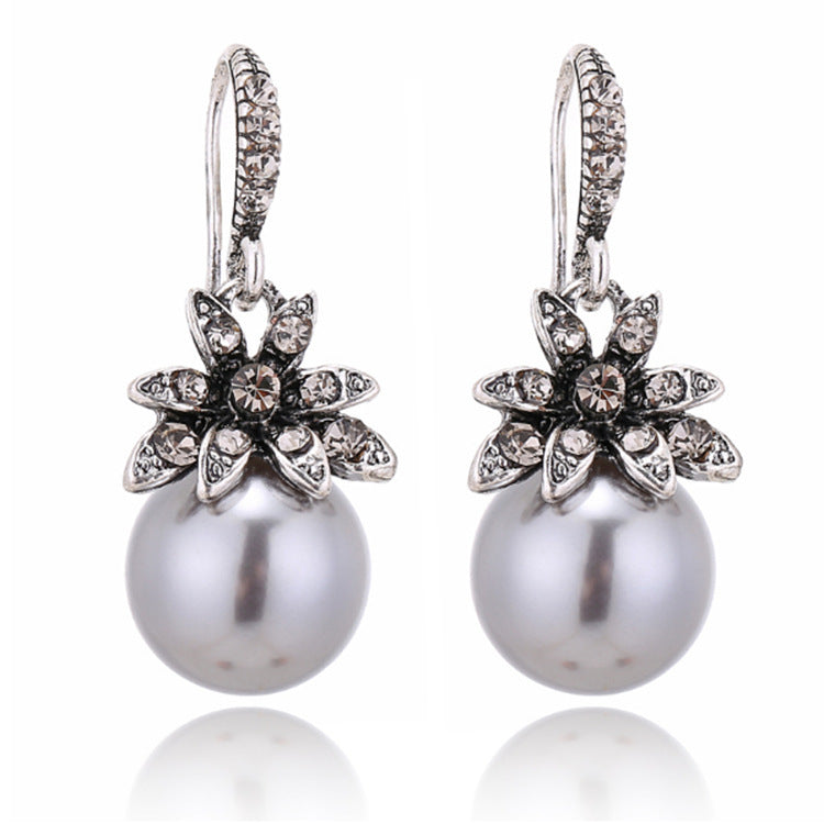 Pearl Earrings Sunflower - WOMONA.COM