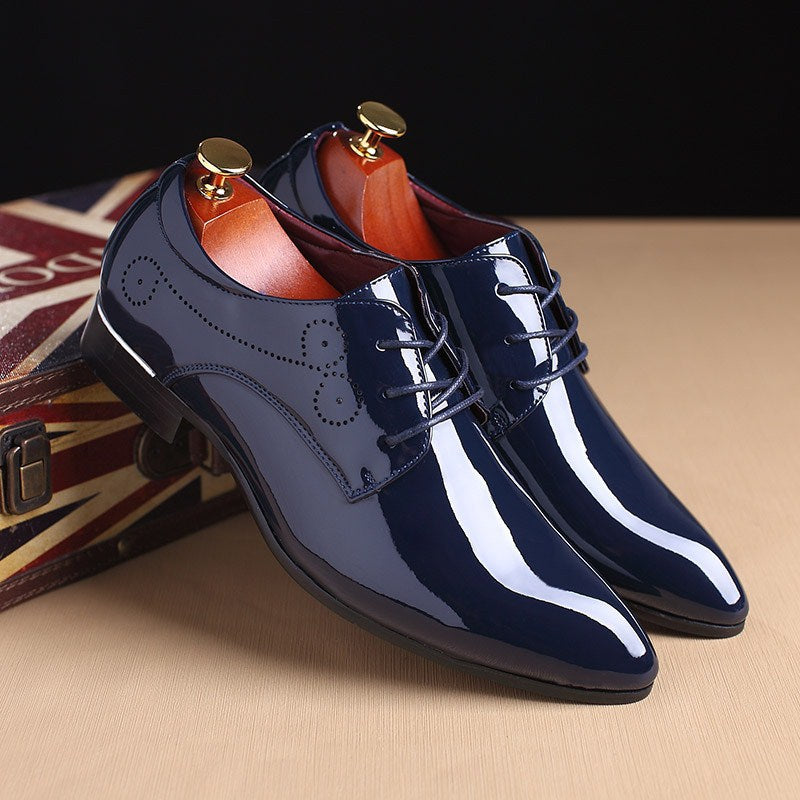 Men Leather Shoes Men Business Casual Dress Shoes - WOMONA.COM