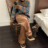 Winter Color Matching Plaid Knitwear For Men - WOMONA.COM