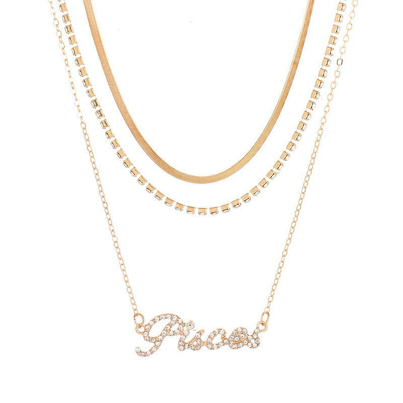 Multi-layer Diamond Necklace - WOMONA.COM