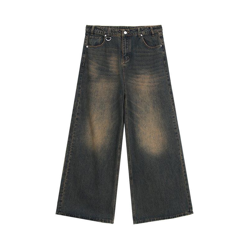 Fashion Retro Washed Straight Jeans Men - WOMONA.COM