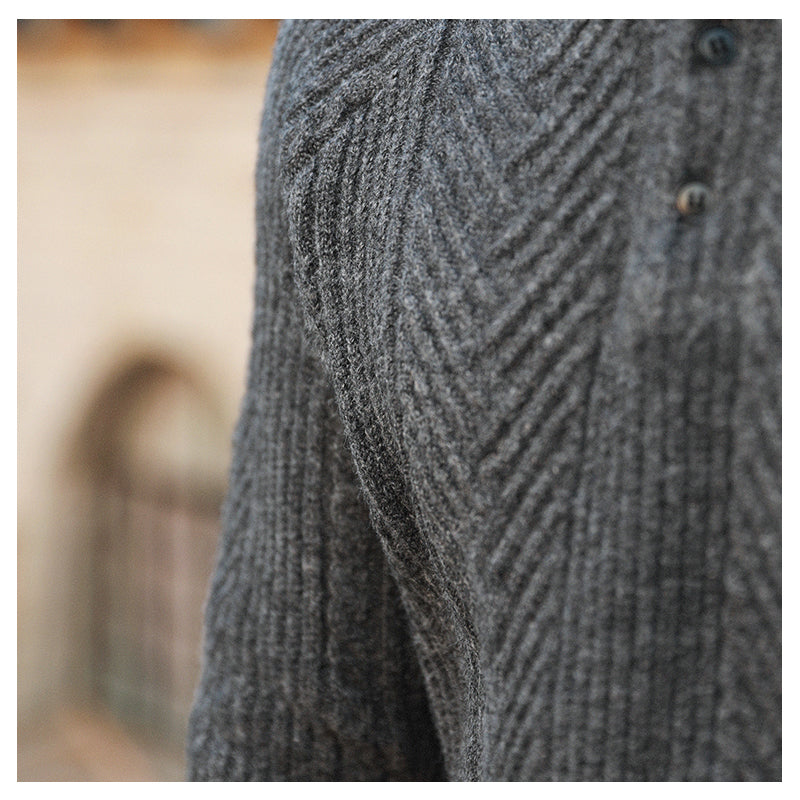 Men's Thickened Warm Base Sweater With Lapel - WOMONA.COM