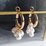 Pearl tassel simple earrings - WOMONA.COM