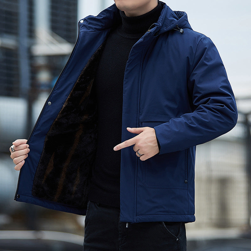 Men's Hooded Fleece-Lined Workwear Jacket