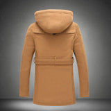 Men's short trench coat hooded