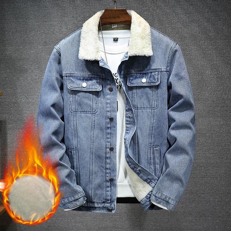 Mens Blue Padded Casual College Jacket - WOMONA.COM