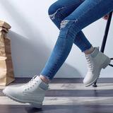 Short white Martin women tooling rhubarb boots - WOMONA.COM