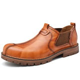 Casual leather shoes men loafers - WOMONA.COM