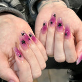 Wear Nail Sweet Cool Ice Transparent Purple Fake Nails Black - WOMONA.COM