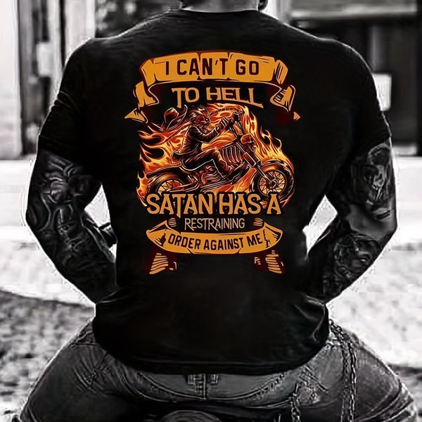 Camiseta estampada con gráficos de llamas y motocicletas para hombre de talla grande, camiseta de estilo urbano para primavera y otoño, camiseta de manga larga ajustada, adecuada para hombres grandes y altos, ropa para hombre