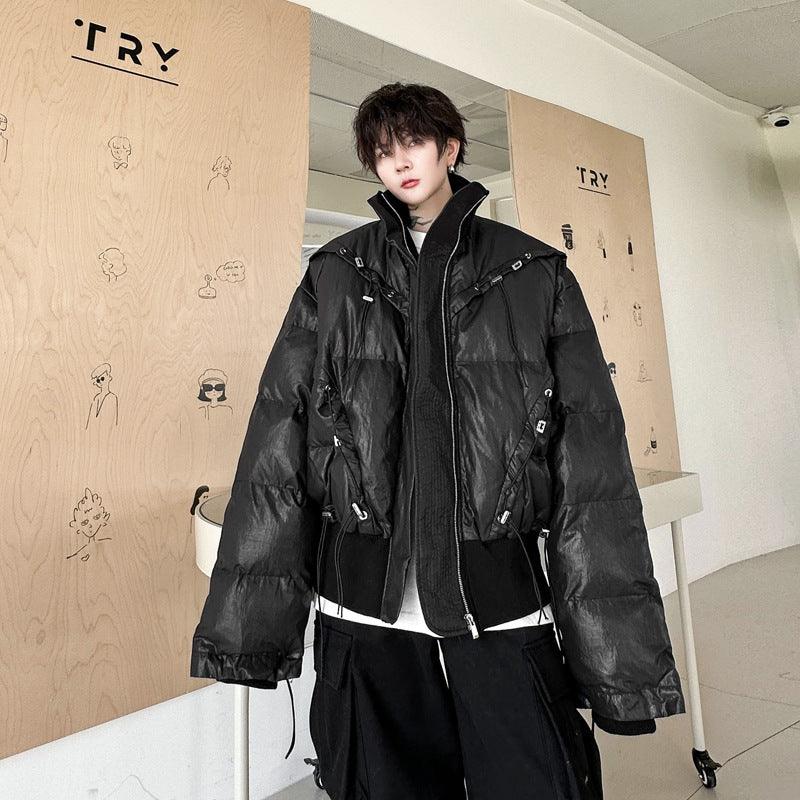 Buckle Loose Thickened Cotton Coat For Men - WOMONA.COM