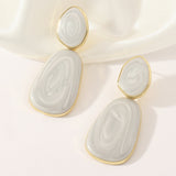 Geometric Oval Candy Color Dripping Earrings - WOMONA.COM