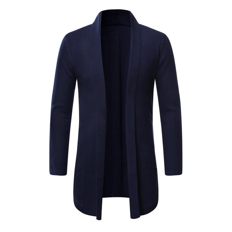 Fall Mid-length Trench Coat Knitted Cardigan Sweater - WOMONA.COM