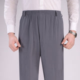 Men High Waist Deep Crotch Loose Tight Casual Silk Pants - WOMONA.COM