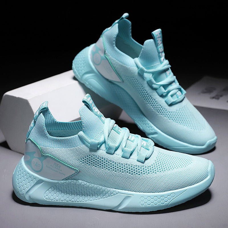 Flying Knit Sneakers Men Mint Green Shoes - WOMONA.COM