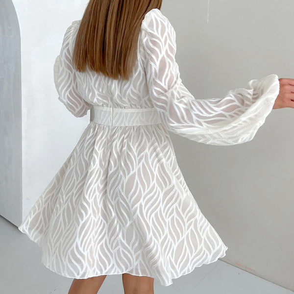 Women's Fashionable French Jacquard Waist A- Line Skirt