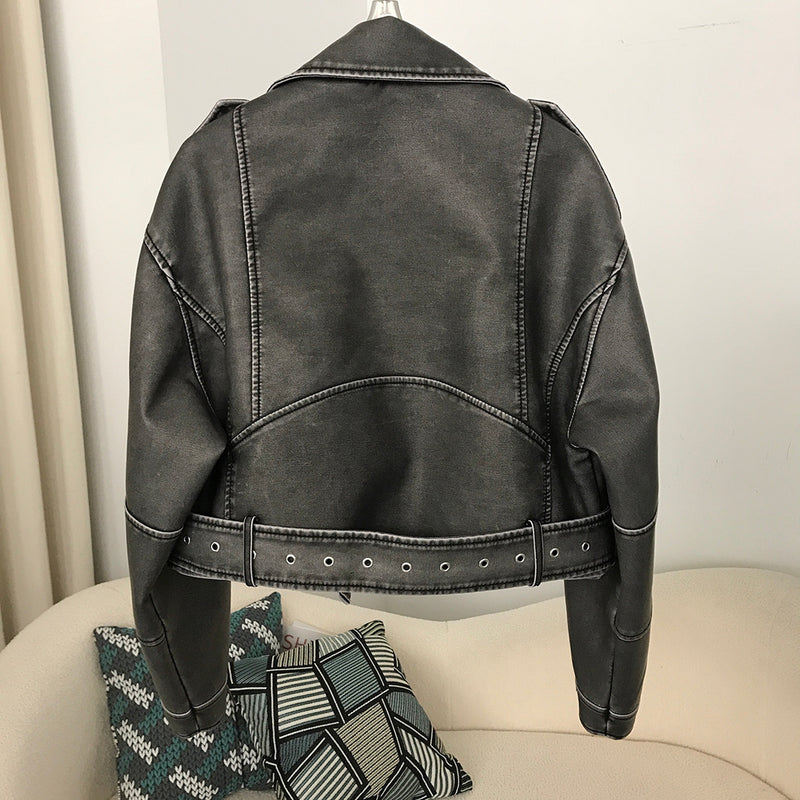 American Style Jacket Leather Coat - WOMONA.COM