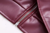 Cool And Wild Lapel Leather Jacket - WOMONA.COM