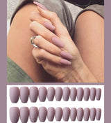 Frosted ballet fake nails - WOMONA.COM