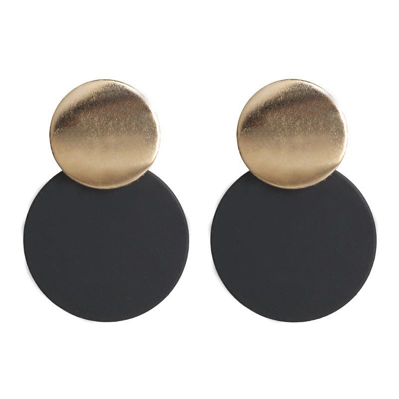 Metal long round earrings - WOMONA.COM