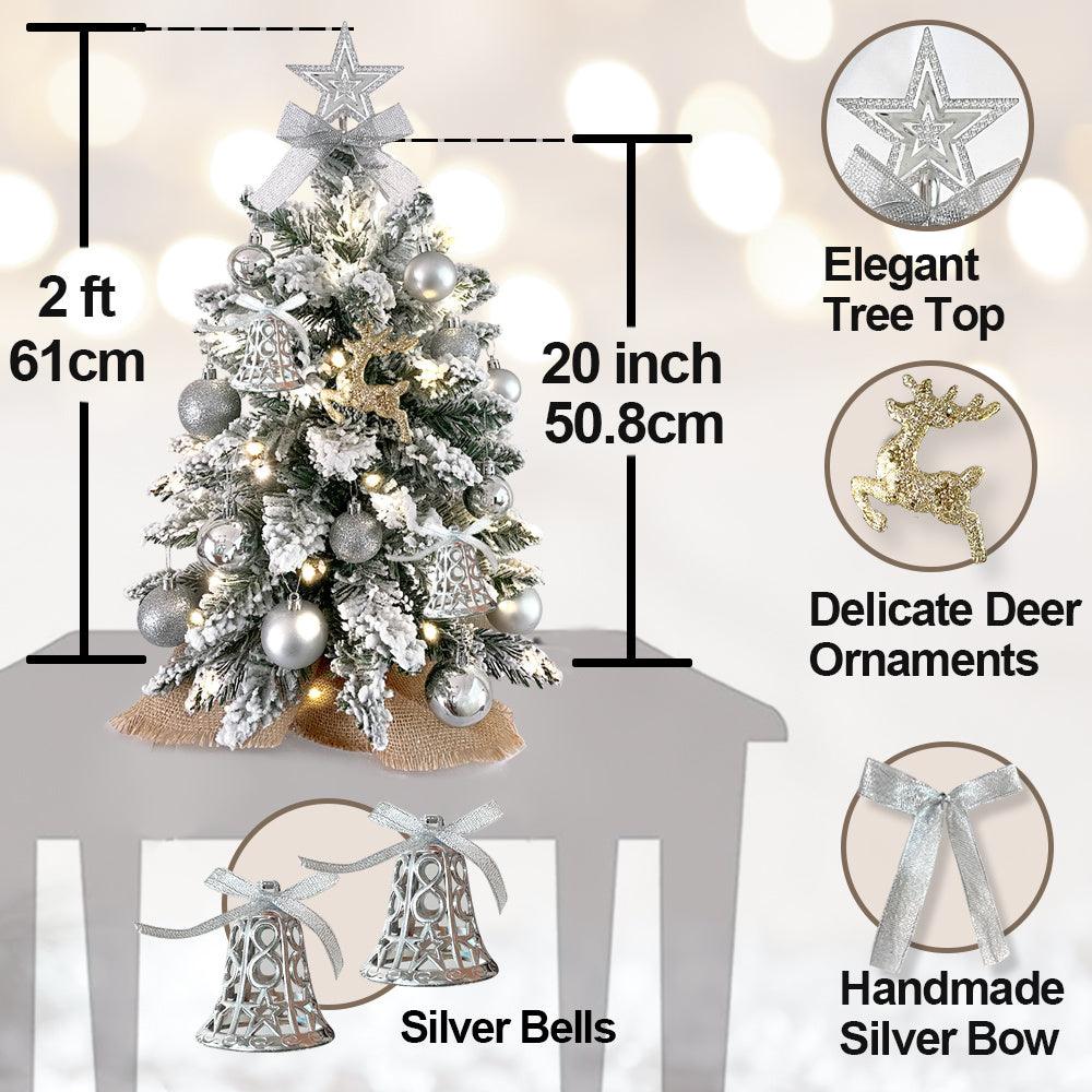 2ft Mini Christmas Tree With Light Woodland Artificial