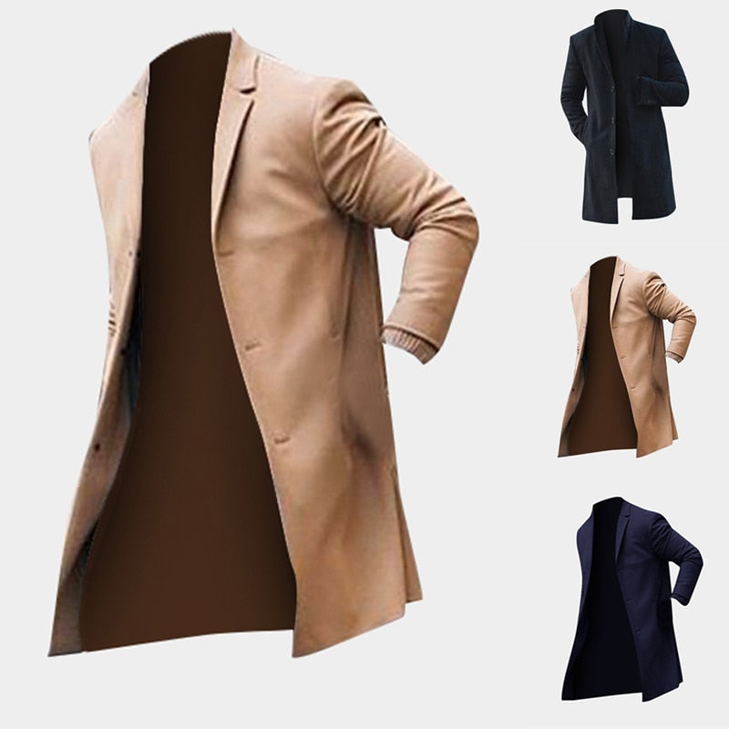 Fashion Winter Men's Trench Long Jackets Coats - WOMONA.COM