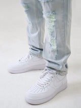 Washed High Street Straight Make Old Ripped Jeans Men - WOMONA.COM