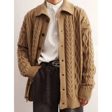 American-style Retro Twist Lapel Sweater For Men - WOMONA.COM