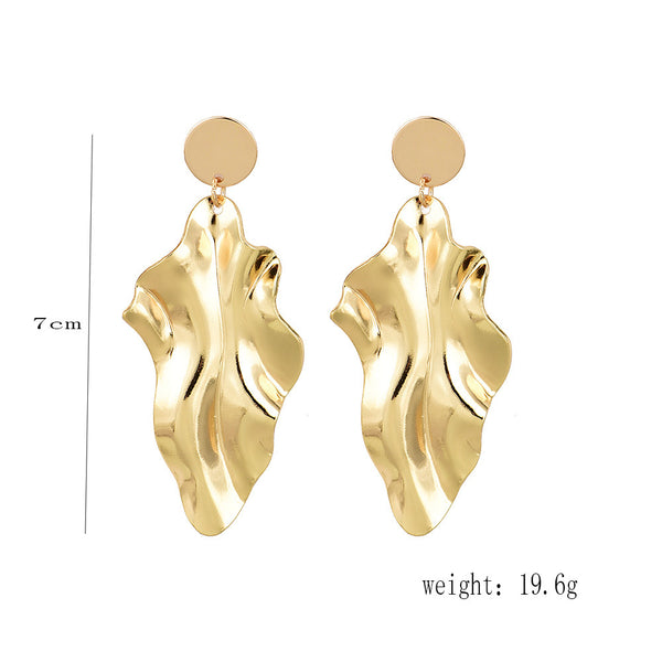 Irregular metal women's earrings - WOMONA.COM