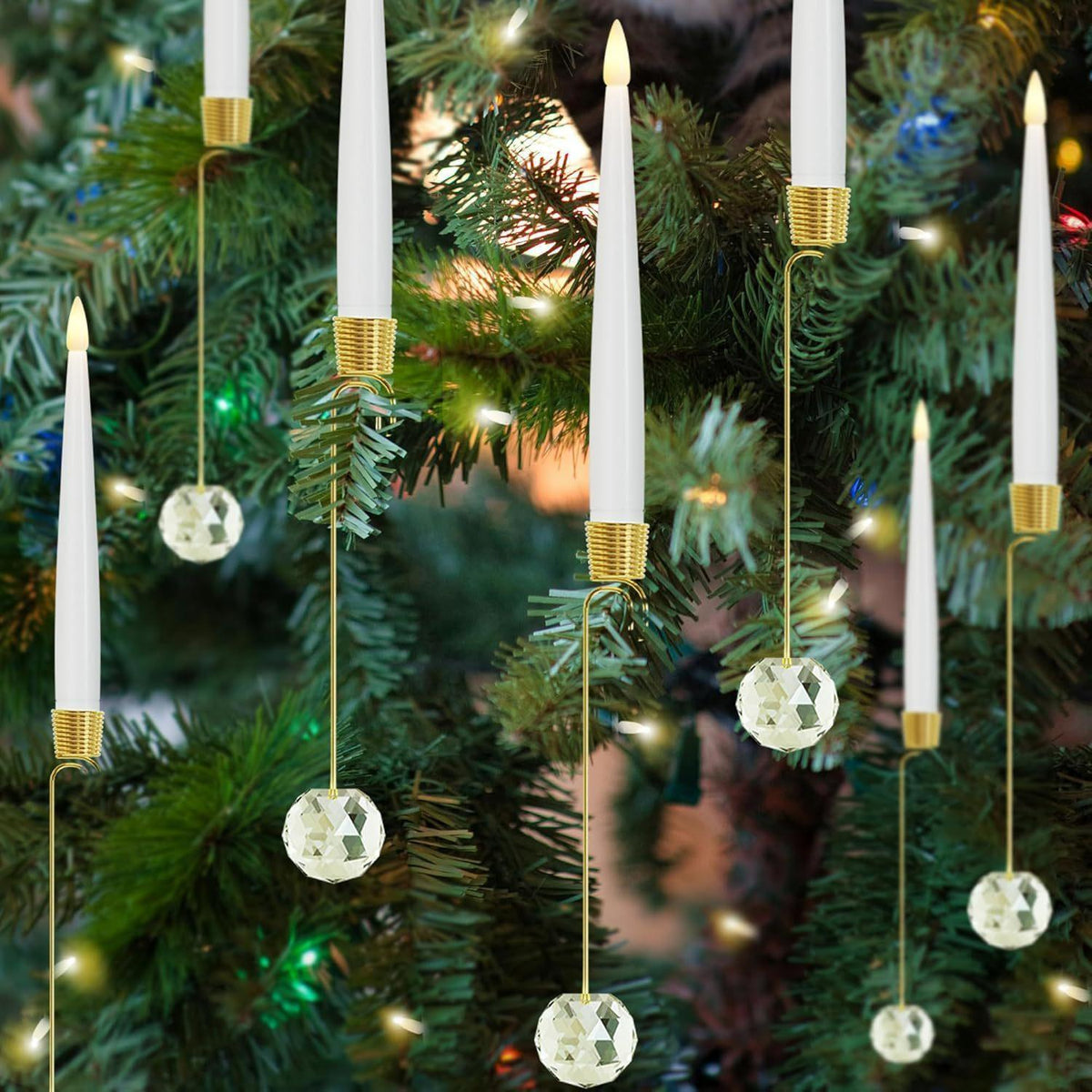 LED Christmas Tree Ornaments, 6 or 12 Pack