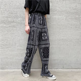 Floral Pressed Pleated Casual Pants Men - WOMONA.COM