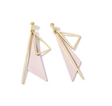 Geometric triangle irregular earrings - WOMONA.COM