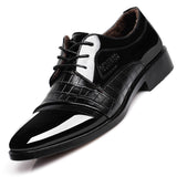 pointed business dress shoes leather men's - WOMONA.COM