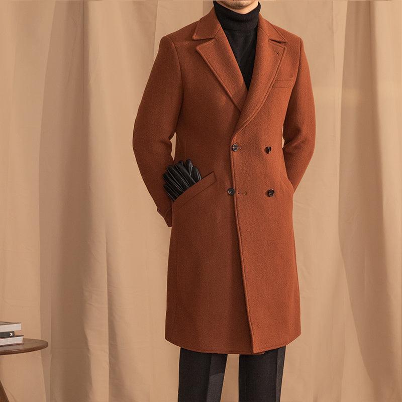 Warm Coat Double-breasted Mid-length Wool Overcoat - WOMONA.COM