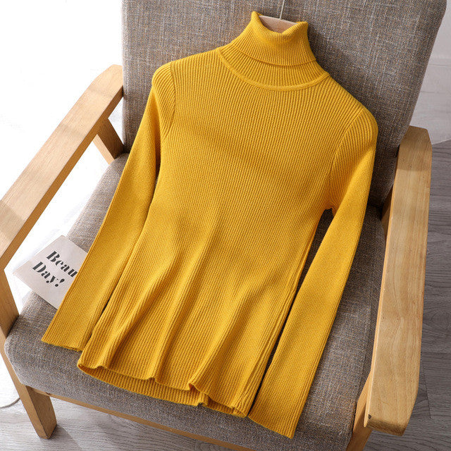 Basic Women highneck Sweaters - WOMONA.COM