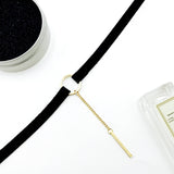 Necklace women collar clavicle necklace black - WOMONA.COM