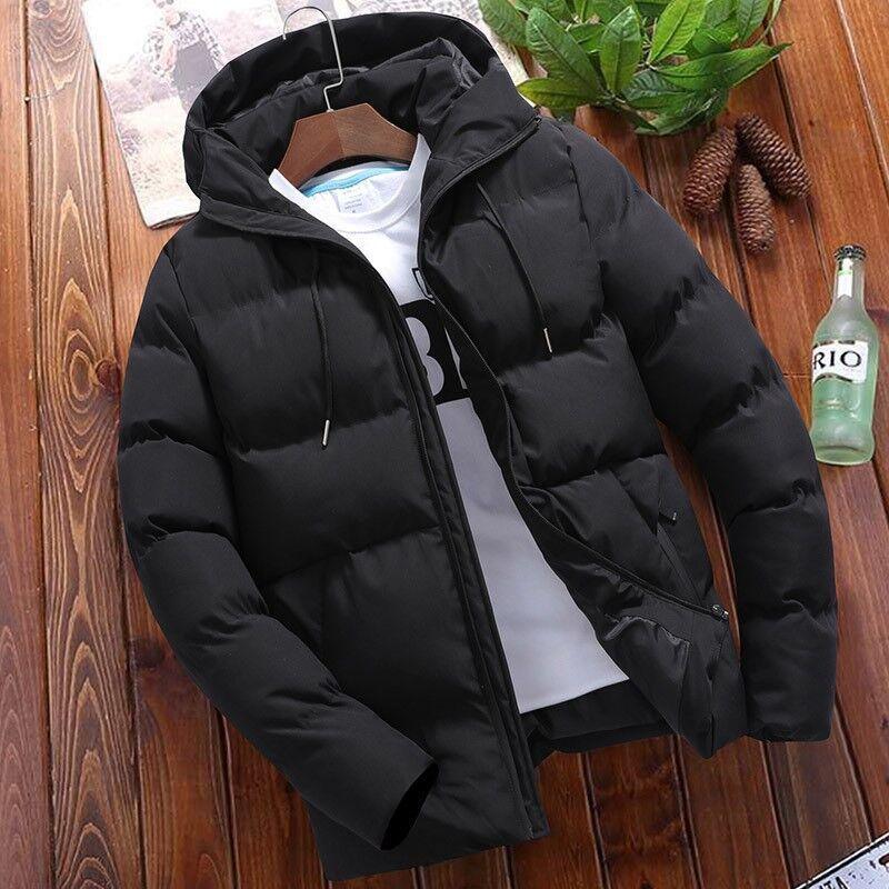New Men's Pure Cotton Padded Jacket Hooded Coat - WOMONA.COM