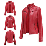 Women's Leather Thin Short Chic Women's Jacket - WOMONA.COM