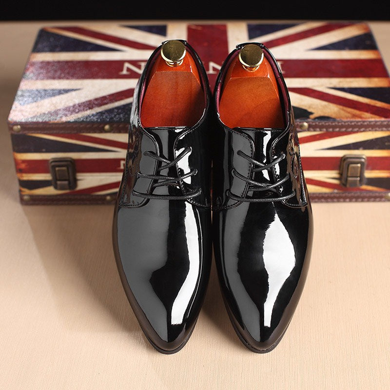 Men Leather Shoes Men Business Casual Dress Shoes - WOMONA.COM