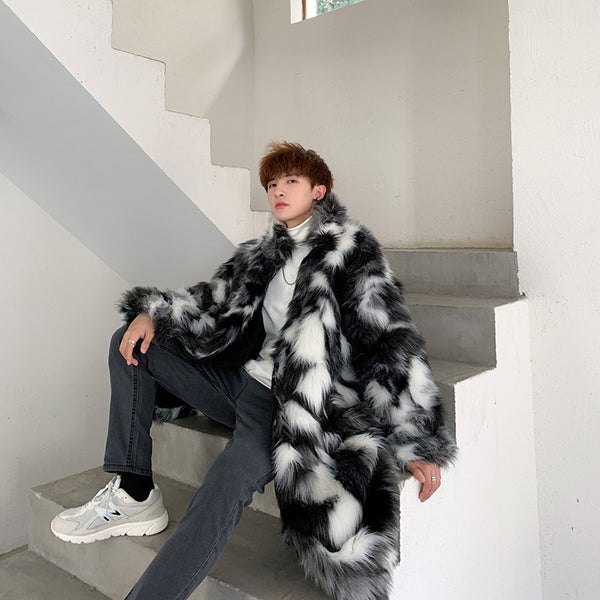 Cloak Hip Hop Trendy Clothes Plush Coat Men - WOMONA.COM