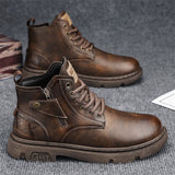 Botas Martin de corte alto estilo británico retro para hombres