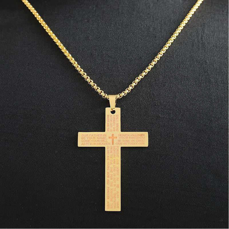 Cross Necklace Titanium Steel Men's Necklace - WOMONA.COM