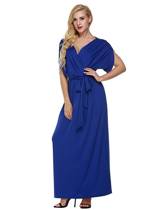 Vestido elegante de talla grande 4XL para mujer, vestidos largos de verano