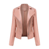 Women's Leather Jacket Slim Thin Small Coat - WOMONA.COM