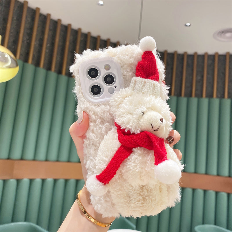 Christmas Bear Plush Mobile Phone Case - WOMONA.COM