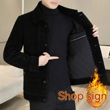 Lapel Short Fleece-lined Padded Jacket - WOMONA.COM